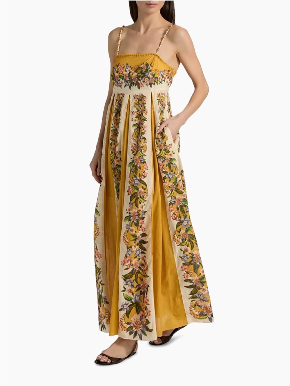 FARM Rio Sand Hilo Stripes Maxi Dress Size Medium NWT - Picture 15 of 16